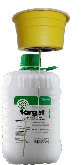 Armadilha e 5 Litros de Atrativo Orgânico para Controle Biológico de Moscas Domésticas, Varejeiras e do Estábulo - Target