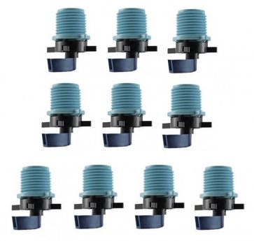 Microaspersor Invertido Rosca Macho NPT 1/2" - Bocal Nº 4 Azul 113,6 a 138,5 l/h - Senninger - Kit com 10 peças