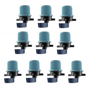Microaspersor Invertido Rosca Macho NPT 1/2" - Bocal Nº 4 Azul 113,6 a 138,5 l/h - Senninger - Kit com 10 peças