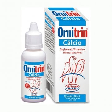 Vitamina para Pássaros Ornitrin Cálcio Alivet Frasco 20ml - Canal Agrícola