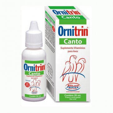 Vitamina para Pássaros Ornitrin Canto Alivet Frasco 20ml - Canal Agrícola