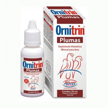 Vitamina para Pássaros Ornitrin Plumas Alivet Frasco 20ml - Canal Agrícola