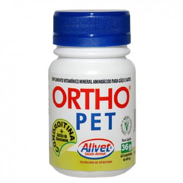 Vitamina para Cães e Gatos Ortho Pet Alivet Frasco 60 comprimidos - Canal Agrícola