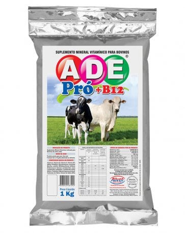 ADE Pró + Vitamina B12 Alivet para Bovinos (Crescimento, Engorda e Reprodução) Pacote 1Kg - Canal Agrícola